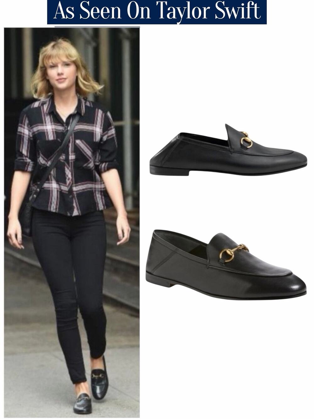 Gucci Brixton Leather Horsebit Loafers Mules Slide Black Size 36
